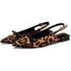 imageCoutgo Womens Slingback Flats Bow Slip on Dress Shoes Buckle Comfortable Ballet Flats Pointed Toe Flat Party Work ShoesLeopard