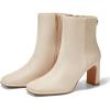 imageCoutgo Womens Square Toe Ankle Boots Chunky Block Heel Side Zipper Booties Faux Suede Winter ShoesBeige