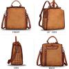 imageGenuine Leather Backpack for Women Convertible Satchel Vintage Rucksack Casual Back Bag Shoulder Bag Retro Cowhide Handbag Purse Daypack Brown MediumBrown
