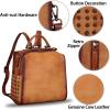 imageGenuine Leather Backpack for Women Convertible Satchel Vintage Rucksack Casual Back Bag Shoulder Bag Retro Cowhide Handbag Purse Daypack Brown MediumBrown