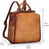 imageGenuine Leather Backpack for Women Convertible Satchel Vintage Rucksack Casual Back Bag Shoulder Bag Retro Cowhide Handbag Purse Daypack Brown MediumBrown