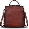 imageGenuine Leather Backpack for Women Convertible Satchel Vintage Rucksack Casual Back Bag Shoulder Bag Retro Cowhide Handbag Purse Daypack Brown MediumCoffee