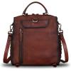 imageGenuine Leather Backpack for Women Convertible Satchel Vintage Rucksack Casual Back Bag Shoulder Bag Retro Cowhide Handbag Purse Daypack Brown MediumCoffee