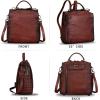 imageGenuine Leather Backpack for Women Convertible Satchel Vintage Rucksack Casual Back Bag Shoulder Bag Retro Cowhide Handbag Purse Daypack Brown MediumCoffee