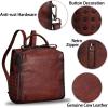 imageGenuine Leather Backpack for Women Convertible Satchel Vintage Rucksack Casual Back Bag Shoulder Bag Retro Cowhide Handbag Purse Daypack Brown MediumCoffee