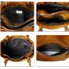 imageGenuine Leather Handbag Purses for Women Top Handle Bag Lady Work Tote Bags Retro SatchelBrown