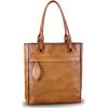 imageGenuine Leather Handbag Purses for Women Top Handle Bag Lady Work Tote Bags Retro SatchelBrown