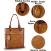 imageGenuine Leather Handbag Purses for Women Top Handle Bag Lady Work Tote Bags Retro SatchelBrown