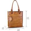 imageGenuine Leather Handbag Purses for Women Top Handle Bag Lady Work Tote Bags Retro SatchelBrown