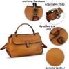 imageGenuine Leather Handbag Satchel for Women Retro Leather Crossbody Bag Pouch Vintage Ladies Handbag PurseBrown