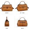 imageGenuine Leather Handbag Satchel for Women Retro Leather Crossbody Bag Pouch Vintage Ladies Handbag PurseBrown