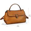 imageGenuine Leather Handbag Satchel for Women Retro Leather Crossbody Bag Pouch Vintage Ladies Handbag PurseBrown