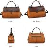 imageGenuine Leather Handbag Satchel for Women Retro Leather Crossbody Bag Pouch Vintage Ladies Handbag PurseBrowncf