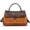 imageGenuine Leather Handbag Satchel for Women Retro Leather Crossbody Bag Pouch Vintage Ladies Handbag PurseBrowncf