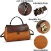 imageGenuine Leather Handbag Satchel for Women Retro Leather Crossbody Bag Pouch Vintage Ladies Handbag PurseBrowncf