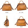 imageGenuine Leather Handbag for Women Retro Leather Crossbody Bag Pouch Vintage Handbag Purse Ladies SatchelBrown