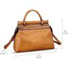imageGenuine Leather Handbag for Women Retro Leather Crossbody Bag Pouch Vintage Handbag Purse Ladies SatchelBrown