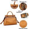 imageGenuine Leather Handbag for Women Retro Leather Crossbody Bag Pouch Vintage Handbag Purse Ladies SatchelBrown