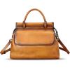 imageGenuine Leather Handbag for Women Retro Leather Crossbody Bag Pouch Vintage Handbag Purse Ladies SatchelBrown