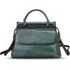 imageGenuine Leather Handbag for Women Retro Leather Crossbody Bag Pouch Vintage Handbag Purse Ladies SatchelDarkgrey
