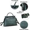 imageGenuine Leather Handbag for Women Retro Leather Crossbody Bag Pouch Vintage Handbag Purse Ladies SatchelDarkgrey