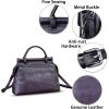 imageGenuine Leather Handbag for Women Retro Leather Crossbody Bag Pouch Vintage Handbag Purse Ladies SatchelPurple