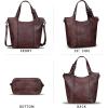imageGenuine Leather Handbag for Women Vintage Handmade Shoulder Bag Purse Tote Cowhide Satchel Crossbody TopHandle BagCoffee