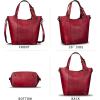 imageGenuine Leather Handbag for Women Vintage Handmade Shoulder Bag Purse Tote Cowhide Satchel Crossbody TopHandle BagRed