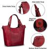 imageGenuine Leather Handbag for Women Vintage Handmade Shoulder Bag Purse Tote Cowhide Satchel Crossbody TopHandle BagRed