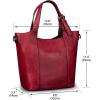 imageGenuine Leather Handbag for Women Vintage Handmade Shoulder Bag Purse Tote Cowhide Satchel Crossbody TopHandle BagRed