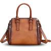 imageGenuine Leather Handbags Satchel for Women Purse Vintage Handmade TopHandle Handbag Crossbody Shoulder BagBrown