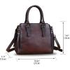 imageGenuine Leather Handbags Satchel for Women Purse Vintage Handmade TopHandle Handbag Crossbody Shoulder BagCoffee