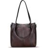 imageGenuine Leather Handbags for Women Satchel Purses Vintage Handmade Shoulder Bag Top Handle Handbag TotesCoffee