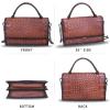 imageGenuine Leather Handbags for Women Small Satchel Purse Luxury Top Handle Real Leather Embossed Design Crossbody BagCoffee