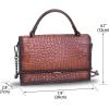 imageGenuine Leather Handbags for Women Small Satchel Purse Luxury Top Handle Real Leather Embossed Design Crossbody BagCoffee