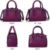 imageGenuine Leather Handbags for Women Vintage Handmade TopHandle Handbag Purse Shoulder Bag Cowhide Satchel BagsPurple