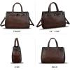imageGenuine Leather Handbags for Women Vintage Real Leather Messenger Bag Shoulder Bag Crossbody Bag Satchel PurseCoffee