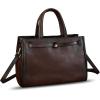 imageGenuine Leather Handbags for Women Vintage Real Leather Messenger Bag Shoulder Bag Crossbody Bag Satchel PurseCoffee