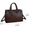 imageGenuine Leather Handbags for Women Vintage Real Leather Messenger Bag Shoulder Bag Crossbody Bag Satchel PurseCoffee