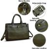 imageGenuine Leather Handbags for Women Vintage Real Leather Messenger Bag Shoulder Bag Crossbody Bag Satchel PurseGreen