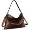 imageGenuine Leather Hobo Bag for Women Tote Bag Vintage Handmade Shoulder Bag Crossbody Satchel Purses PouchCoffee