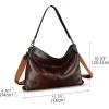 imageGenuine Leather Hobo Bag for Women Tote Bag Vintage Handmade Shoulder Bag Crossbody Satchel Purses PouchCoffee