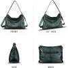 imageGenuine Leather Hobo Bag for Women Tote Bag Vintage Handmade Shoulder Bag Crossbody Satchel Purses PouchGray