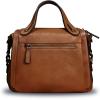 imageGenuine Leather Satchel Handbag for Women Retro Handmade Top Handle Crossbody Shoulder Bag PursesBrown