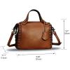 imageGenuine Leather Satchel Handbag for Women Retro Handmade Top Handle Crossbody Shoulder Bag PursesBrown