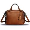 imageGenuine Leather Satchel Handbag for Women Retro Handmade Top Handle Crossbody Shoulder Bag PursesBrown