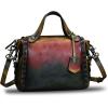 imageGenuine Leather Satchel Handbag for Women Retro Handmade Top Handle Crossbody Shoulder Bag PursesMulticolor2