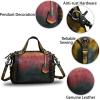 imageGenuine Leather Satchel Handbag for Women Retro Handmade Top Handle Crossbody Shoulder Bag PursesMulticolor2