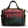 imageGenuine Leather Satchel Handbag for Women Retro Handmade Top Handle Crossbody Shoulder Bag PursesMulticolor2