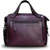 imageGenuine Leather Satchel Handbag for Women Retro Handmade Top Handle Crossbody Shoulder Bag PursesPurple